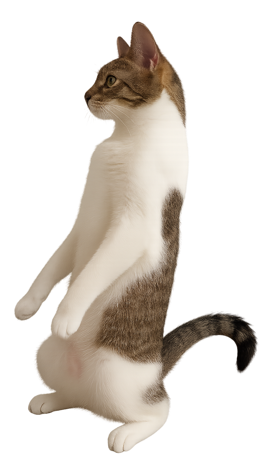 Cat standing on hind legs